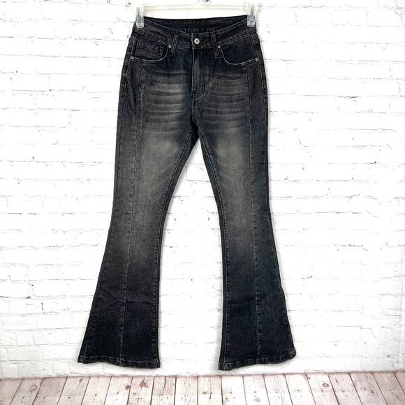 Jeans Denim - 👖|•JEANS•| Cute High Waist Flare Leg Stretch Jeans 👖